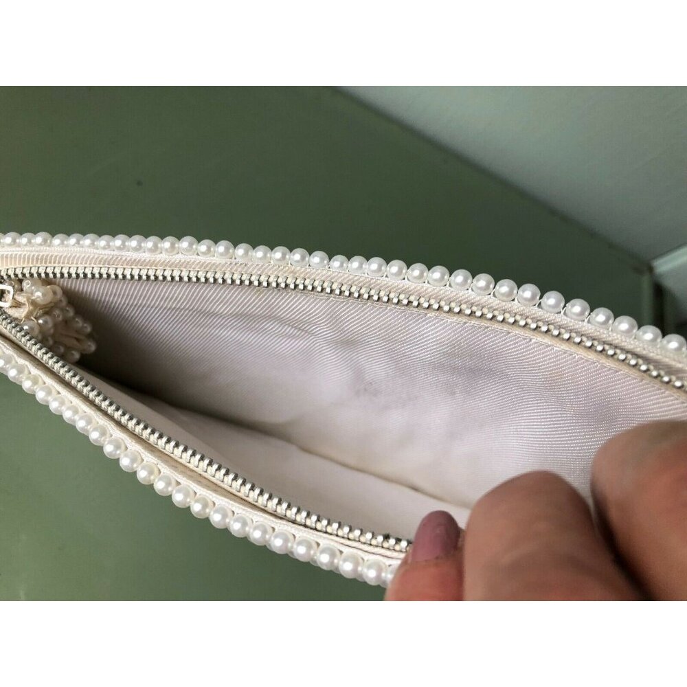 Vintage Clutch Beaded Art Deco Faux Pearl Evening Bag Handbag Made in Japan - Picture 6 of 7